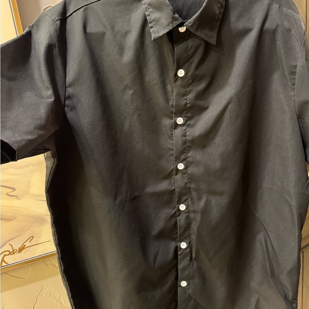 NFINITY Black Casual Button Down Shirt